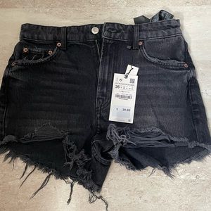Zara black denim shorts